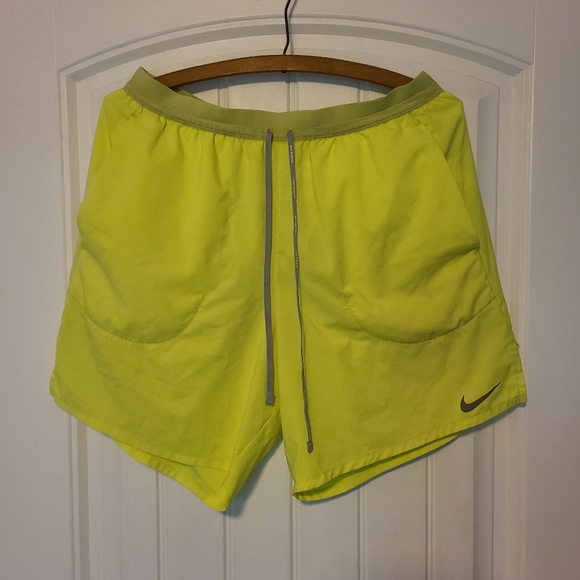 NIKE retro highlighter yellow Run and Swim Shorts - Picture 1 of 4
